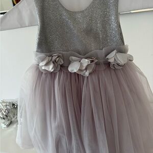 Tulle Silver and Lavender Formal Kids Dress